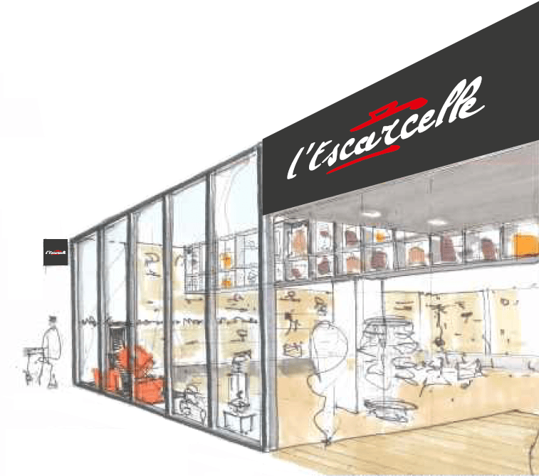 Croquis de projet de la devanture d'une boutique